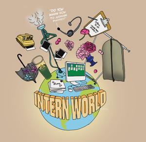 "INTERN WORLD" HOODED SWEATSHIRT